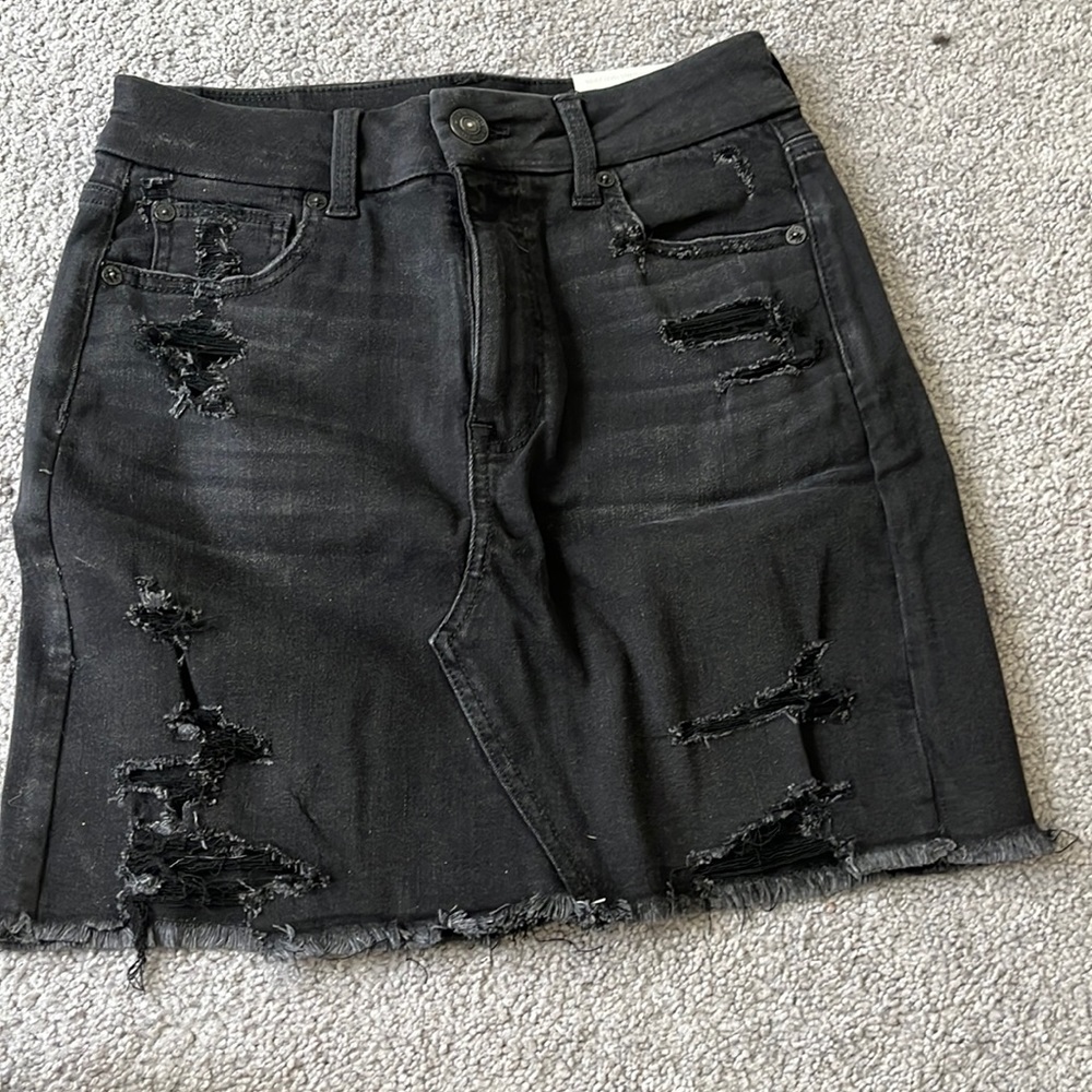 American Eagle Black Denim Skirt